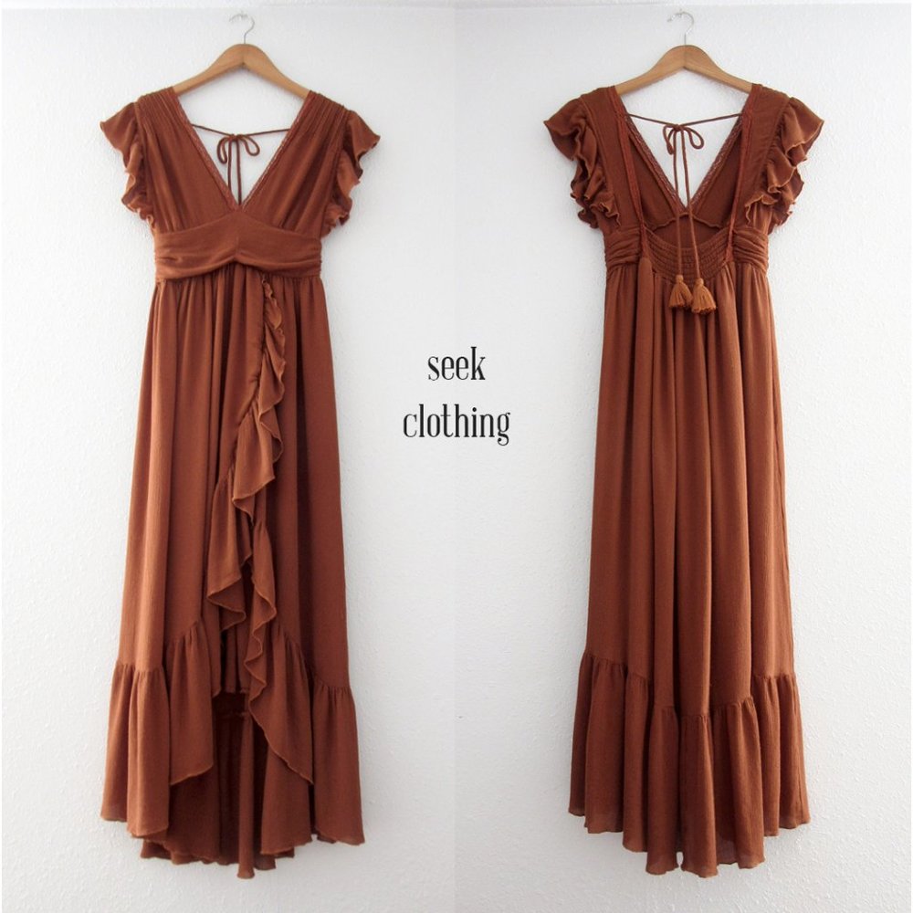 Free People XS Endless Summer Ruffle Maxi Dress